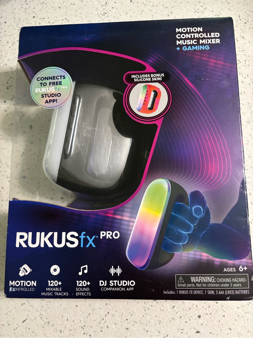RUKUSfx Pro Motion Controlled Music Mixer - White with Rainbow LED